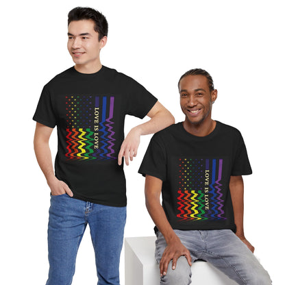 American Flag Love is Love Unisex Tee