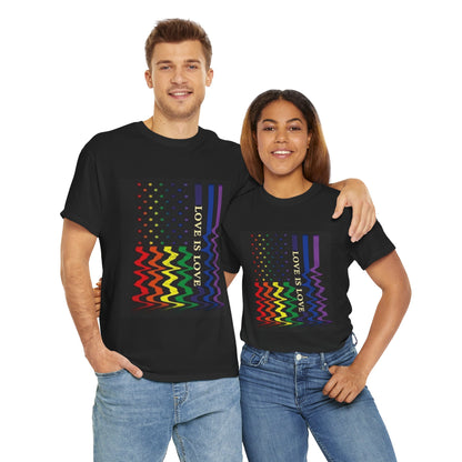 American Flag Love is Love Unisex Tee