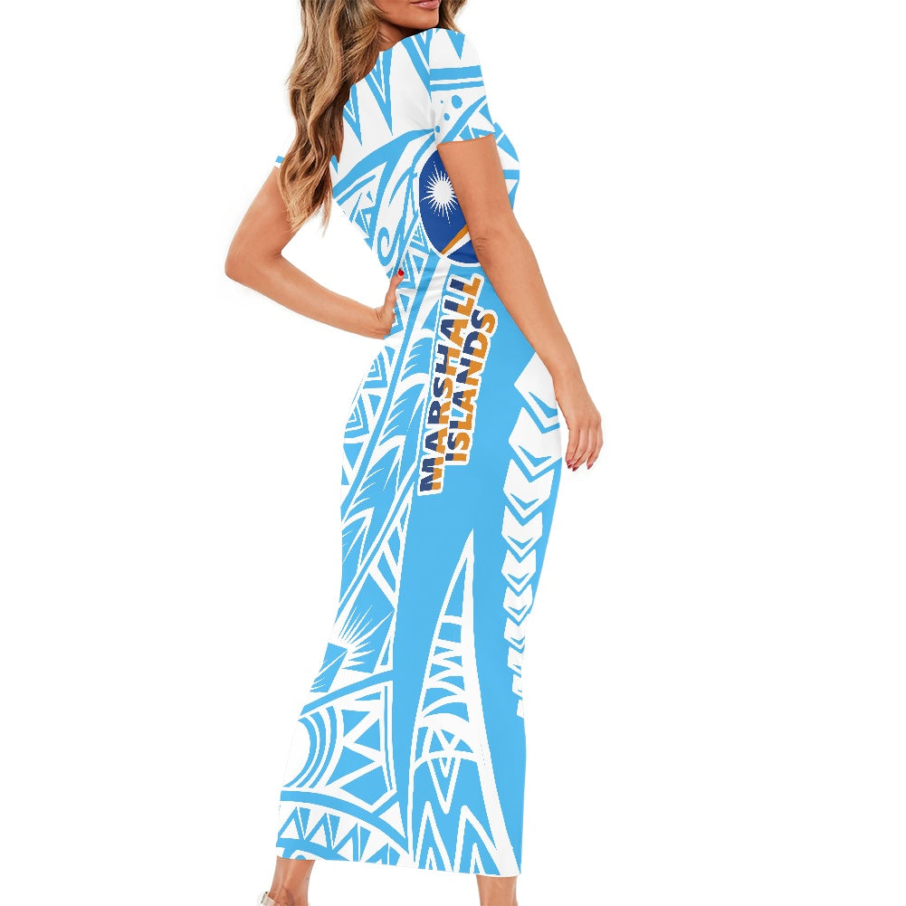 Beautiful Marshall Islands design short sleeve dress