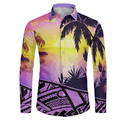 Men's long-sleeved shirts Aloha design