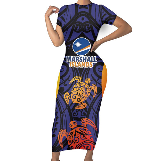 Women's long sleeve dress Marshall Islands flag