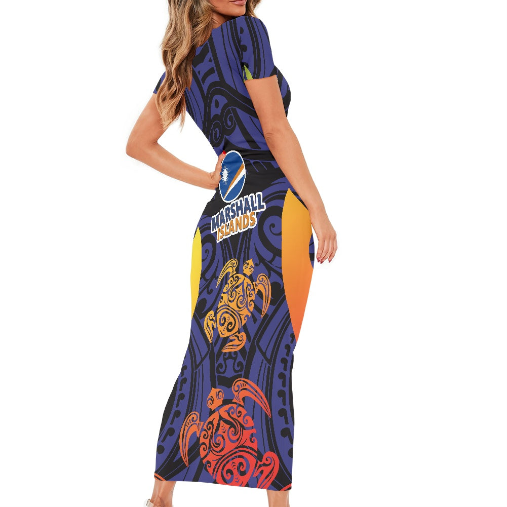 Women's long sleeve dress Marshall Islands flag