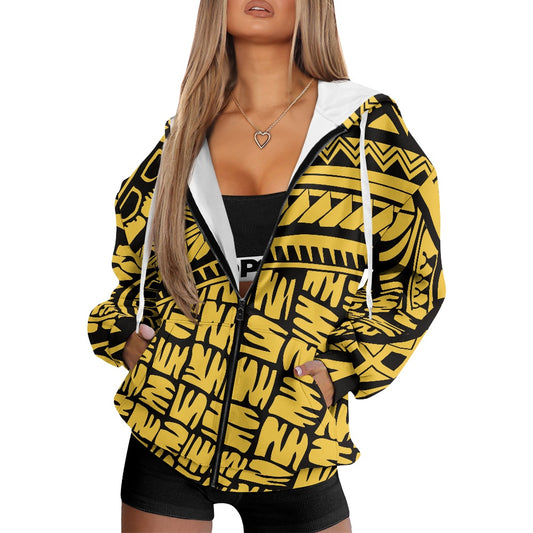 Ladies loose zipper sweatshirt