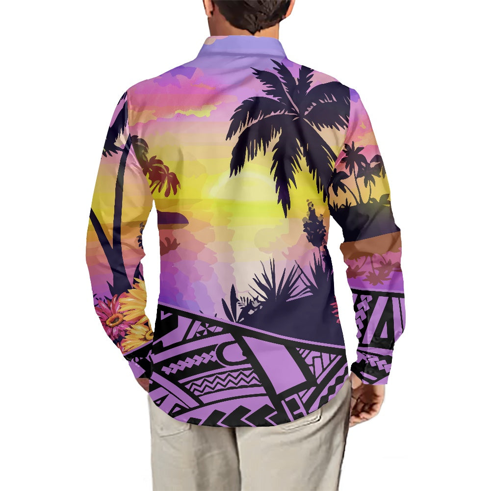 Men's long-sleeved shirts Aloha design